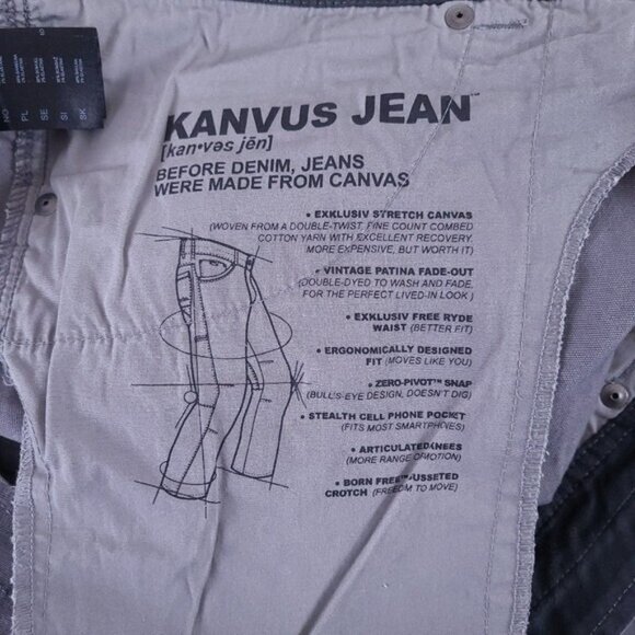 Kuhl Gray Kanvus Canvas Hiking Jeans Size 40x30* - Picture 8 of 11